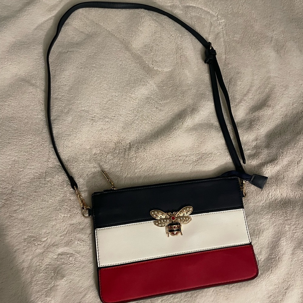 Multicolored stripe envelope purse